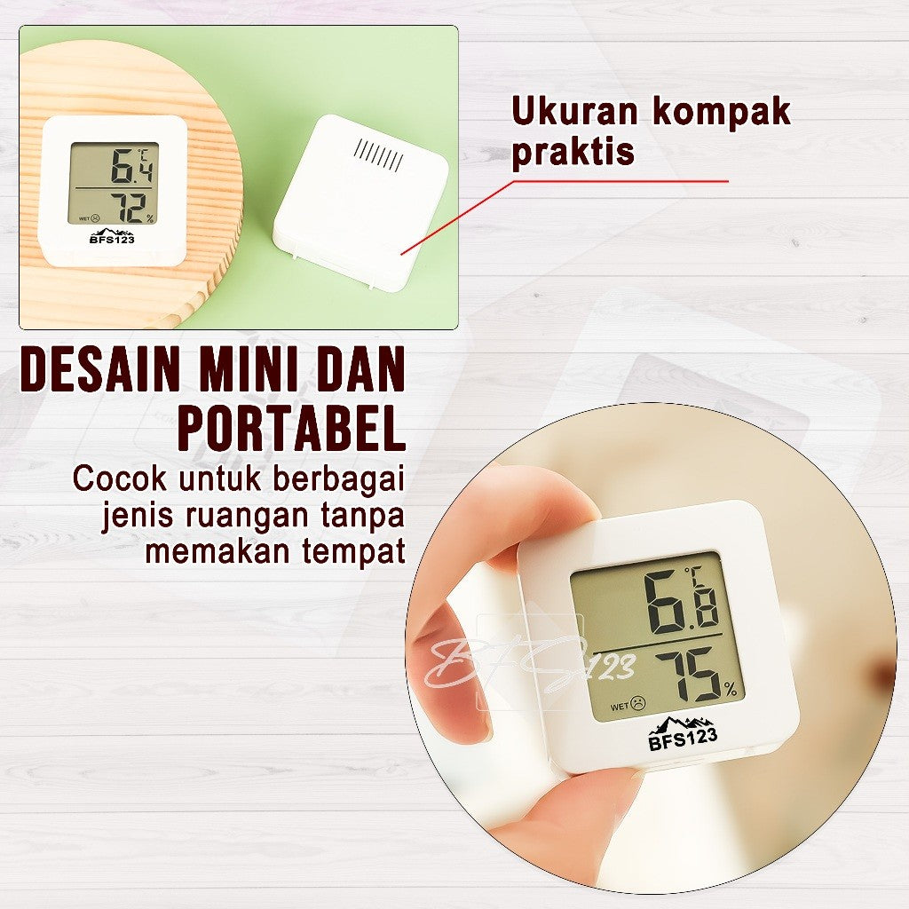 BFS123 Termometer Ruangan Digital Mini Hygrometer Suhu Ruangan