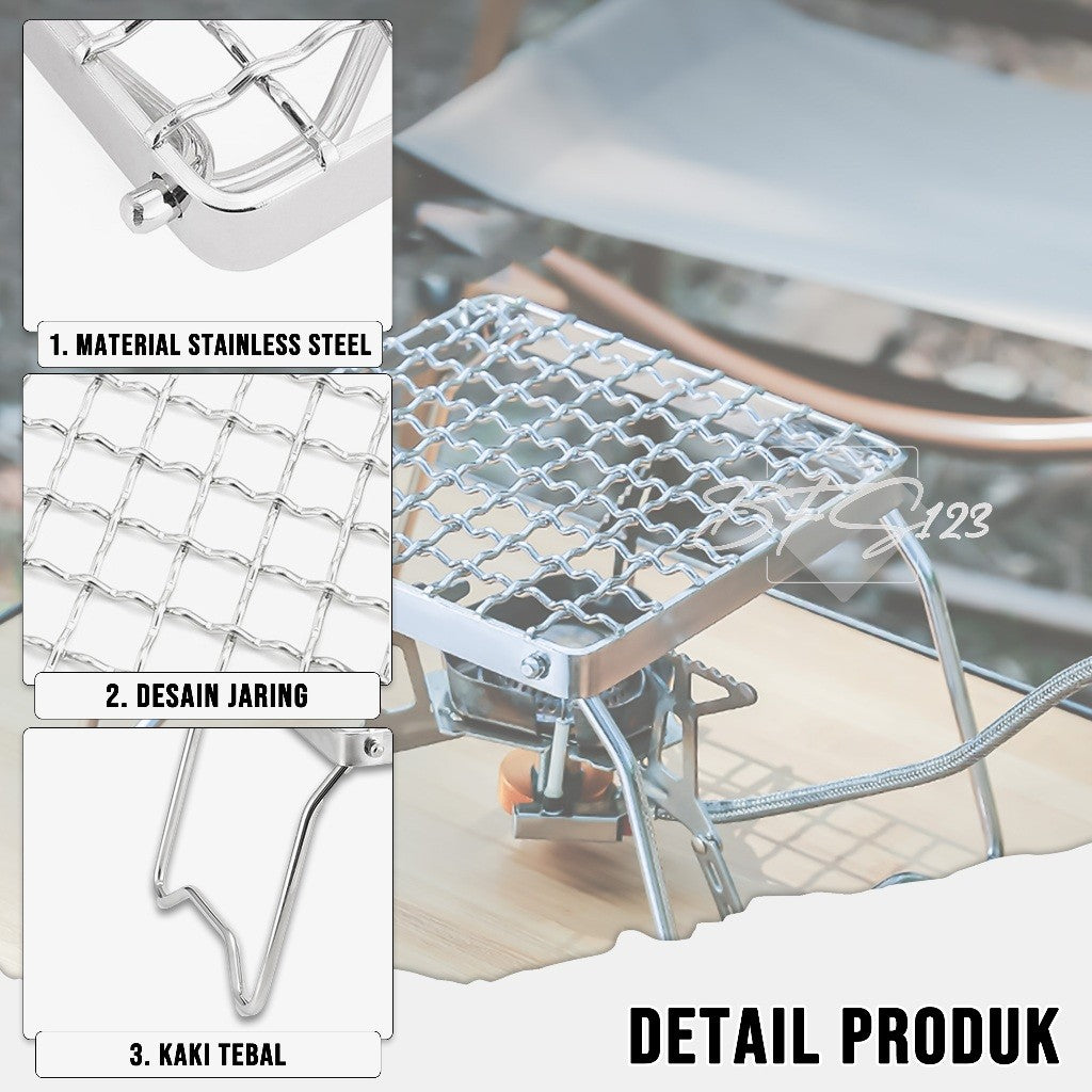 Alat Panggang Lipat BBQ Grill Kompor Camping Portable Stainless Steel