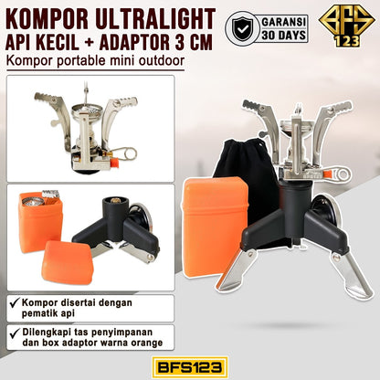 BFS123 Kompor Ultralight Api Kecil + Adaptor Diameter 3 Cm