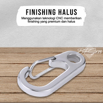 BFS123 Carabiner Keychain D1-typ Plus Ring Bulat Hanging Buckle Gantungan Kunci Outdoor Aluminium Outdoor