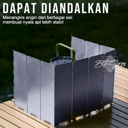 BFS123 Windshield Pelindung Angin Kompor Camping 10 Plat 16 Plat Portable Stove Folding Windshield
