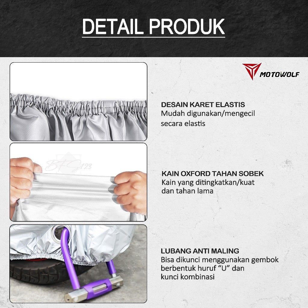 MOTOWOLF MDL0802B Tutup Cover Body Motor Tebal Tahan Debu Cover Body Sepeda Listrik