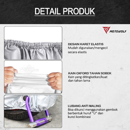 MOTOWOLF MDL0802B Tutup Cover Body Motor Tebal Tahan Debu Cover Body Sepeda Listrik