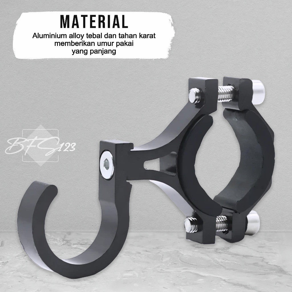 Bracket Tempat Gantungan Kait Hook Cantolan Barang Stang Motor Sepeda Aluminium Aloy