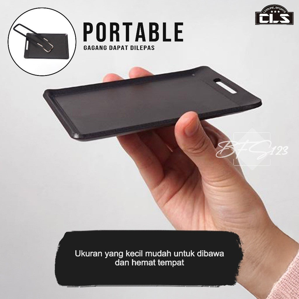 Pan Grill Anti Lengket Portable Camping 1 Set Handle Gagang CLS