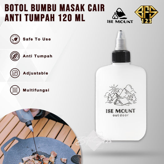 Botol Oil Saos Kecap Camping 120 ml Drat Penutup Anti Tumpah Ise Mount