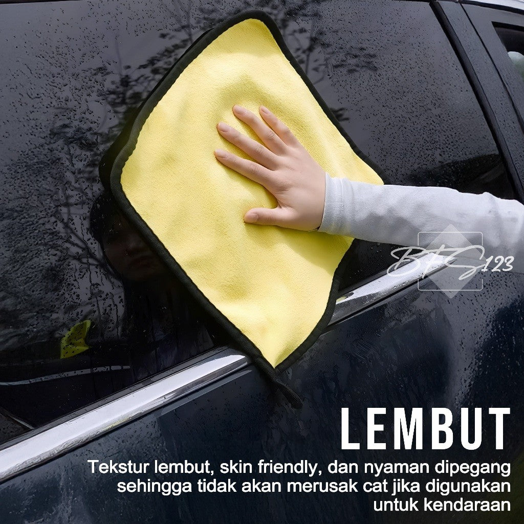 Kain Lap Microfiber Serbaguna Bahan Tebal Yelow Grey Size 30x30Cm 30x40Cm