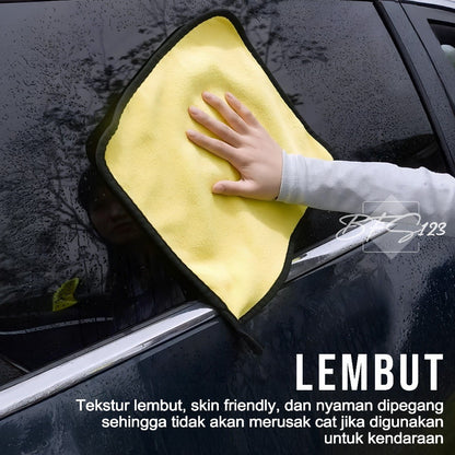 Kain Lap Microfiber Serbaguna Bahan Tebal Yelow Grey Size 30x30Cm 30x40Cm