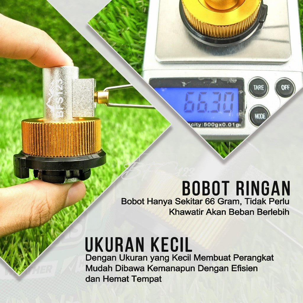 BFS123 Adaptor Refill Gas Canister Conector Gas Portable + Adaptor Konverter GAS Hicook