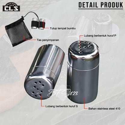 Tempat Bumbu Camping Portable Seasoning 2 Bottle + Storage BAG CLS