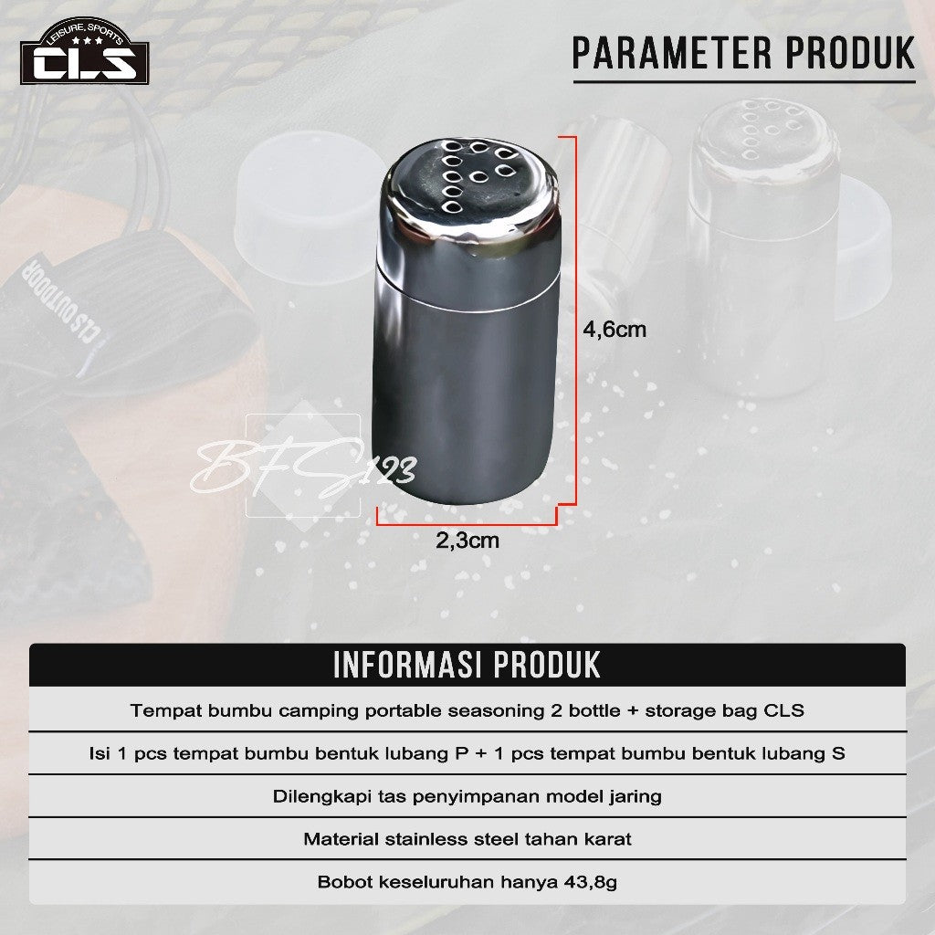 Tempat Bumbu Camping Portable Seasoning 2 Bottle + Storage BAG CLS