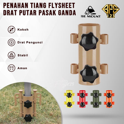 Pole Holder Pemegang Tiang Tenda Tiang Flysheet Stand Holder Tiang Model Drat Putar Material Steel ISE Mount