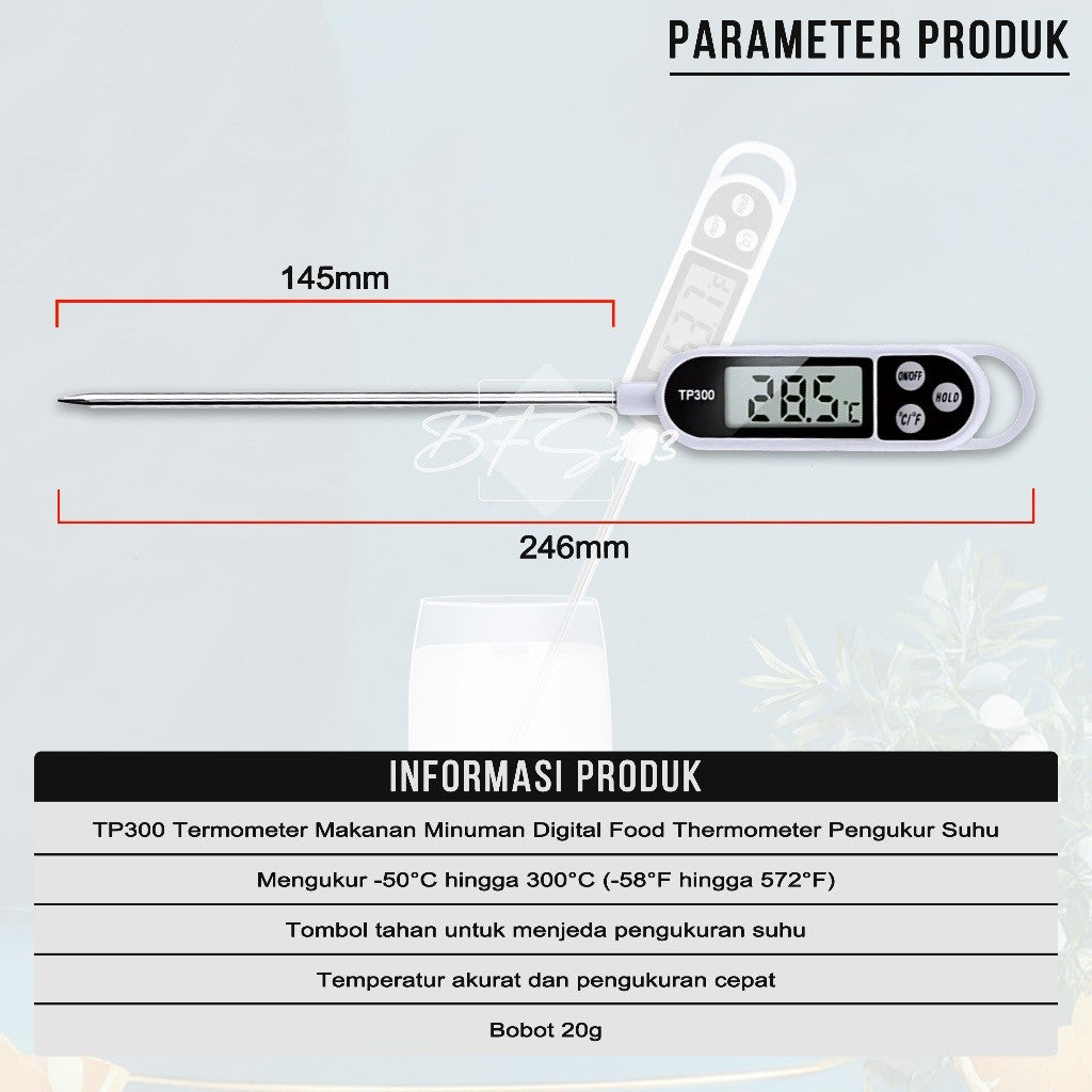 Termometer Suhu Makanan Minuman TP300 Digital Food Thermometer Pengukur Suhu