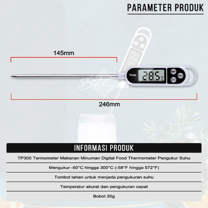 Termometer Suhu Makanan Minuman TP300 Digital Food Thermometer Pengukur Suhu