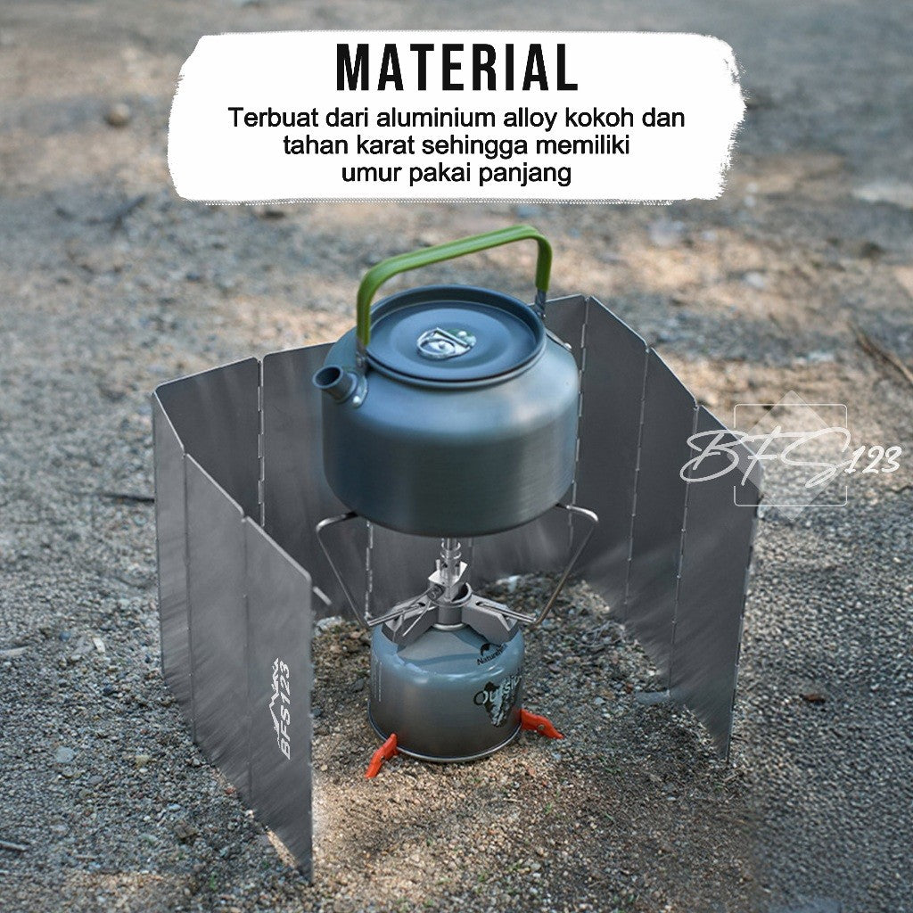 BFS123 Windshield Pelindung Angin Kompor Camping 10 Plat 16 Plat Portable Stove Folding Windshield