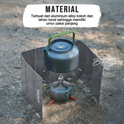 BFS123 Windshield Pelindung Angin Kompor Camping 10 Plat 16 Plat Portable Stove Folding Windshield