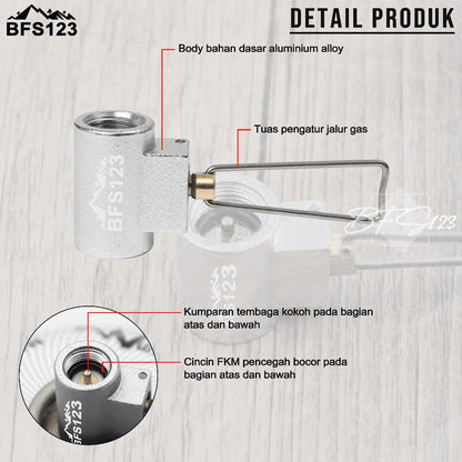 BFS123 Adaptor Refill Gas Canister To Canister Conector Gas Portable