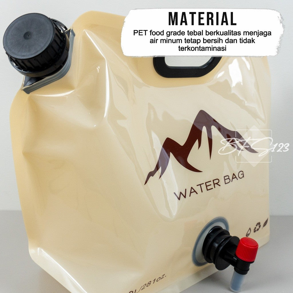Water Bag 8 Liter Kantong Air Minum Lipat Portable Camping Hiking Wadah Air Outdoor