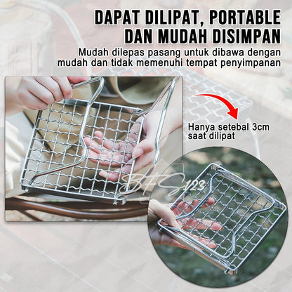 Alat Panggang Lipat BBQ Grill Kompor Camping Portable Stainless Steel