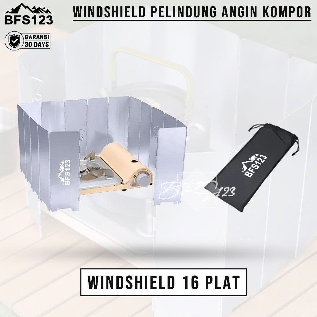 BFS123 Windshield Pelindung Angin Kompor Camping 10 Plat 16 Plat Portable Stove Folding Windshield
