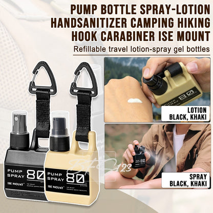 Botol Pump Spray Lotion Handsanitizer Camping Hiking Hook Carabiner Ise Mount