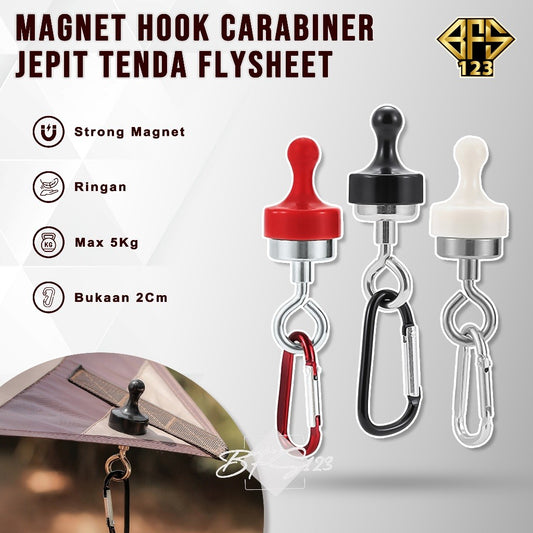 Magnet Hook Gantungan Barang Tenda Flysheet Model Jepit Magnet