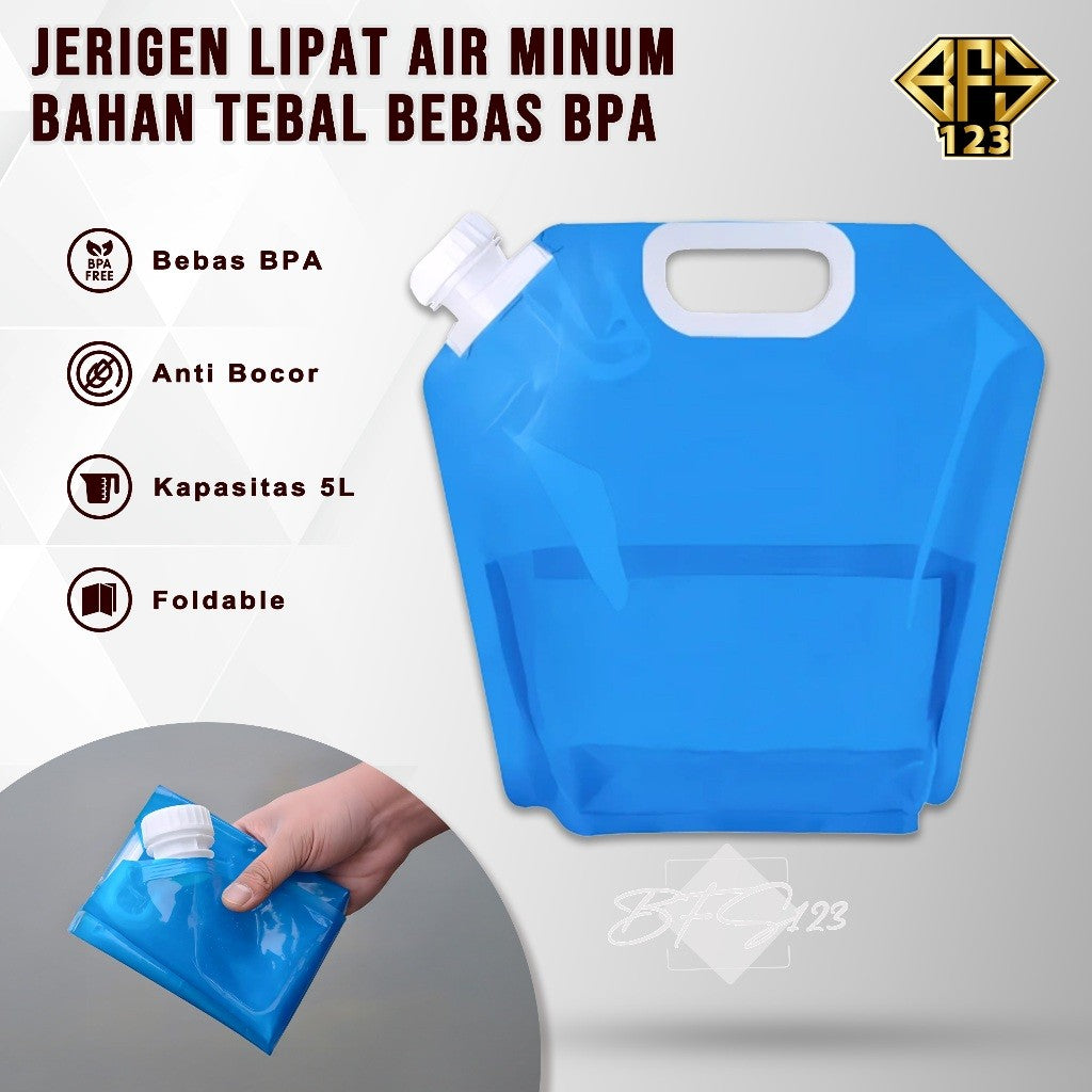 Jerigen Lipat 5 Liter Kantong Air Minum Water Bag Portable Camping Gear Outdoor