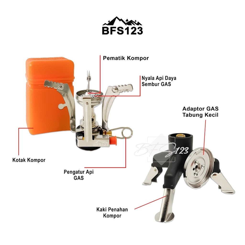 BFS123 Kompor Ultralight Api Kecil + Adaptor Diameter 3 Cm