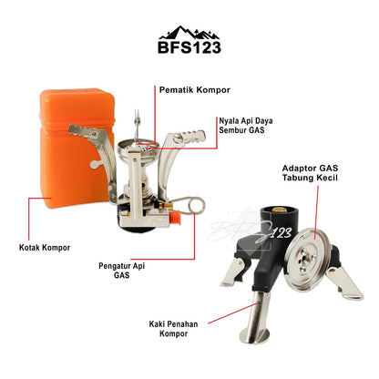BFS123 Kompor Ultralight Api Kecil + Adaptor Diameter 3 Cm