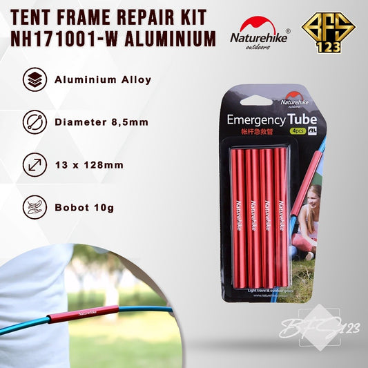 Naturehike Tent Frame Set 4 Pcs Frame Repair Kit NH17A001-W Part Penyambung Frame Tenda Alumunium Aloy