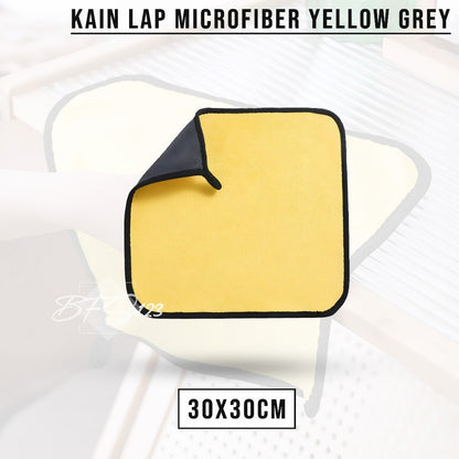 Kain Lap Microfiber Serbaguna Bahan Tebal Yelow Grey Size 30x30Cm 30x40Cm