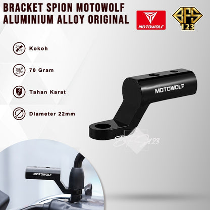 MOTOWOLF Bracket Spion Original Lampu Senter Holder HP Aluminium Aloy