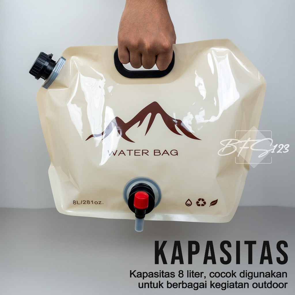 Water Bag 8 Liter Kantong Air Minum Lipat Portable Camping Hiking Wadah Air Outdoor