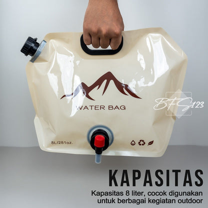 Water Bag 8 Liter Kantong Air Minum Lipat Portable Camping Hiking Wadah Air Outdoor