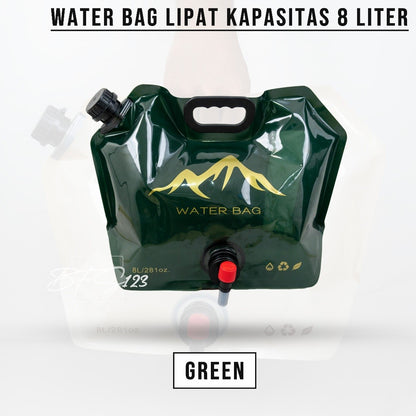 Water Bag 8 Liter Kantong Air Minum Lipat Portable Camping Hiking Wadah Air Outdoor