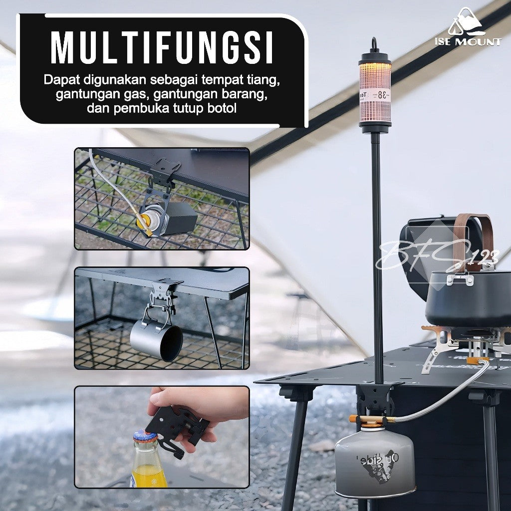 ISE MOUNT Bracket Gantung Gas Kaleng Canister Hicook Outdoor Clamp Meja Kuat Anti Slip Camping Outdoor
