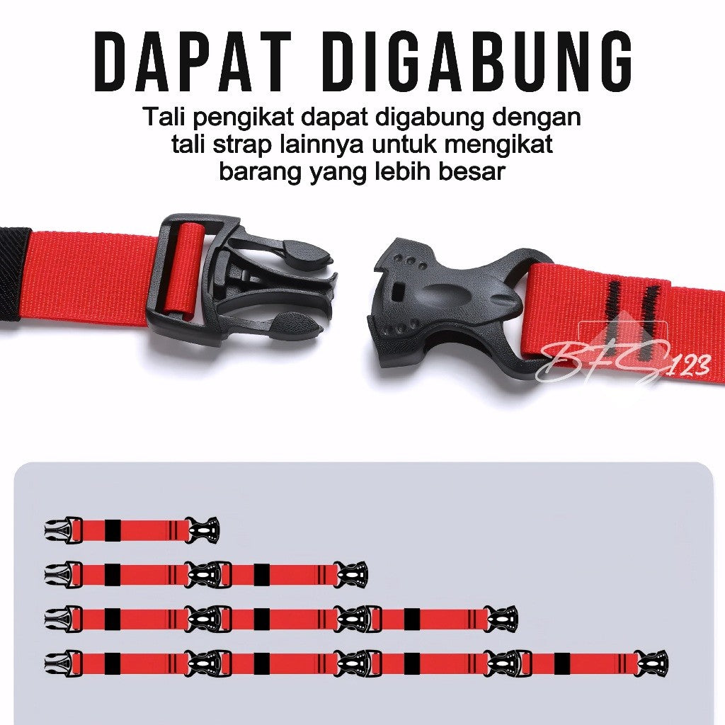 Tali Pengikat Barang Outdoor Tali Webbing Nylon 0,6-1,5 Meter Tali Strap Barang Camping Outdoor Hiking