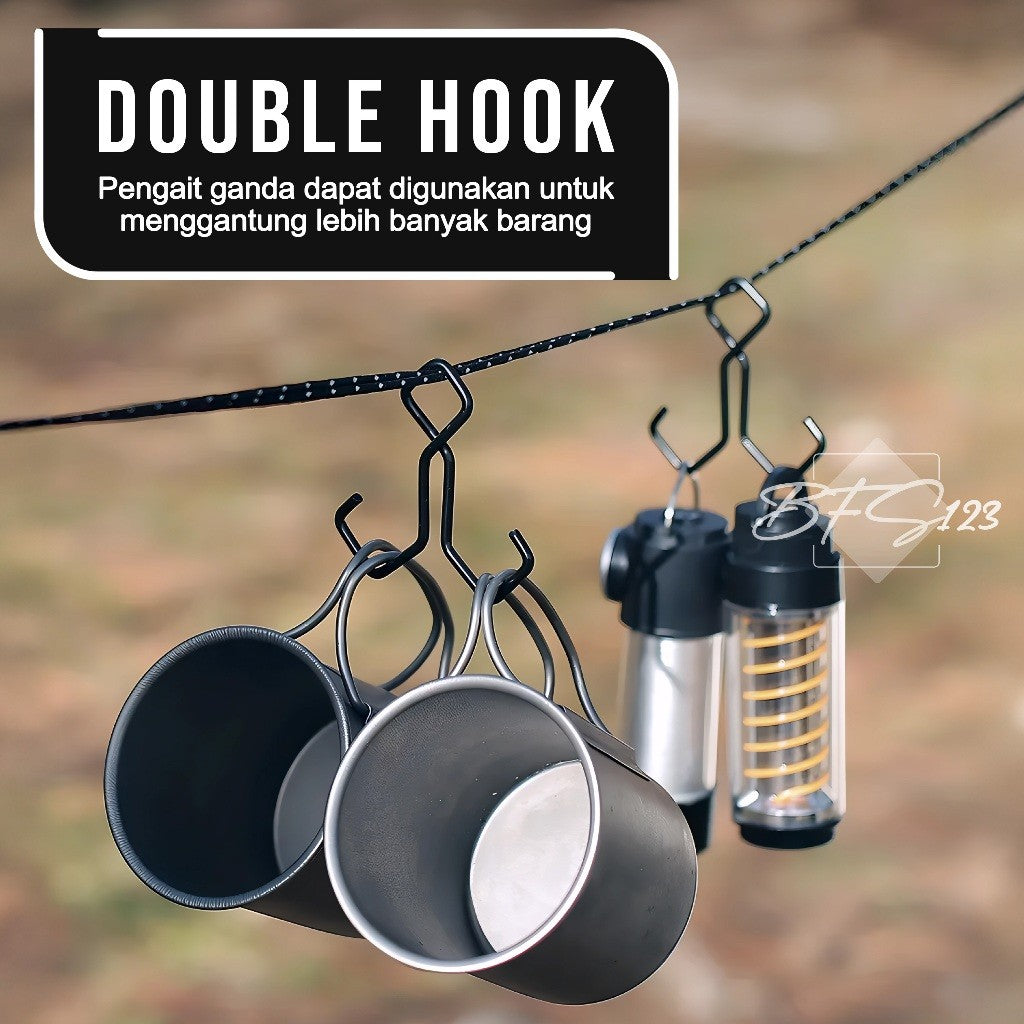 Gantungan Hook Hanger Dua Kaki Double Hook Gantungan Serbaguna Camping Hiking