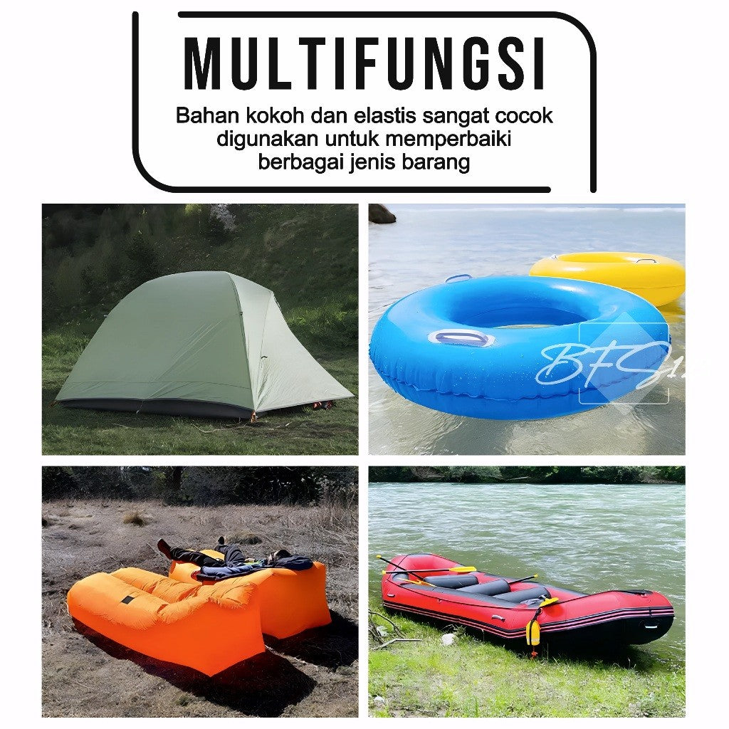 ISE Mount Repair Patch Gear TPU Alat Tambal Tenda Kasur Angin Ban Renang Matras Angin Serbaguna 7,5 x 187 cm