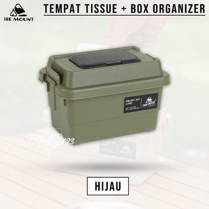 ISE MOUNT Tempat Tissue + Box Organizer Outdoor 1.1L Kotak Storage Serbaguna Camping Outdoor