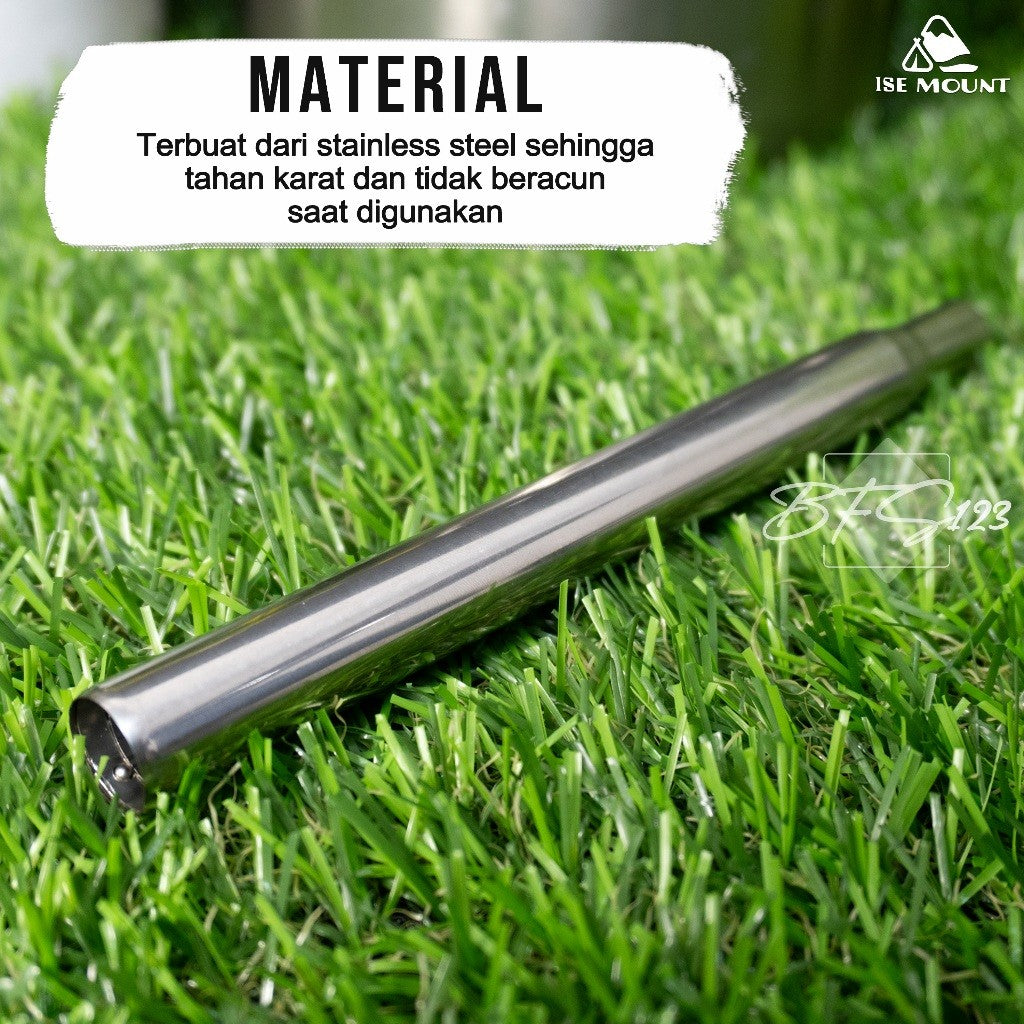 ISE MOUNT Stik Peniup Api Unggun Alat Peniup Api Stainless Telescopic Portable 60 Cm