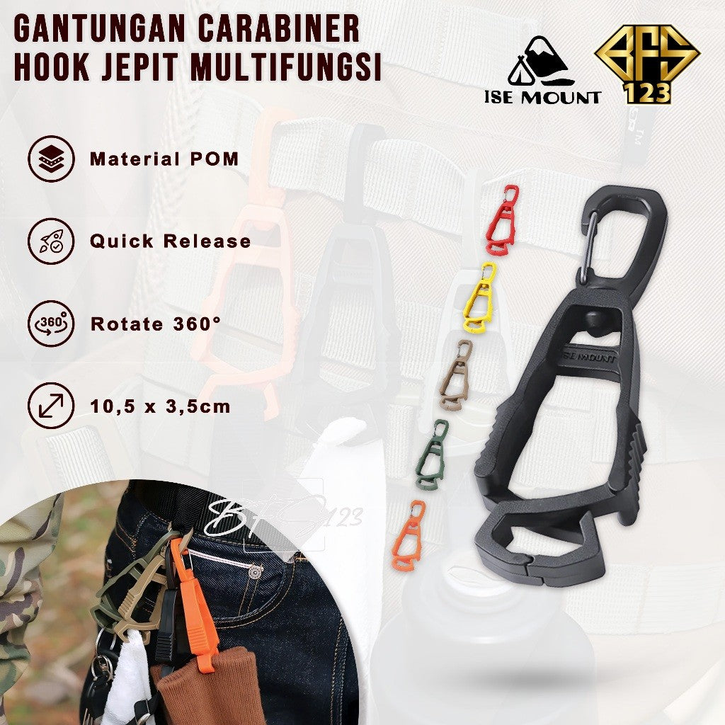 ISE MOUNT Gantungan Carabiner Hook Jepit Sarung Tangan Gantung Barang Camping Outdoor