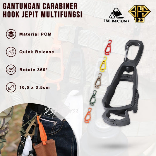 ISE MOUNT Gantungan Carabiner Hook Jepit Sarung Tangan Gantung Barang Camping Outdoor