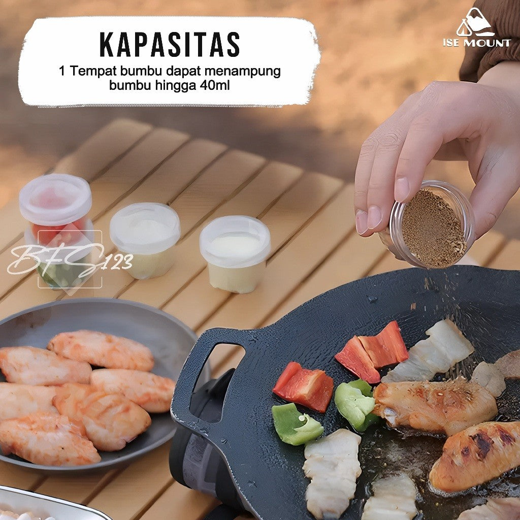4 Pcs Set Tempat Bumbu Camping ISE MOUNT Seasoning Box Kotak Bumbu Campervan Plus Storage Pouch