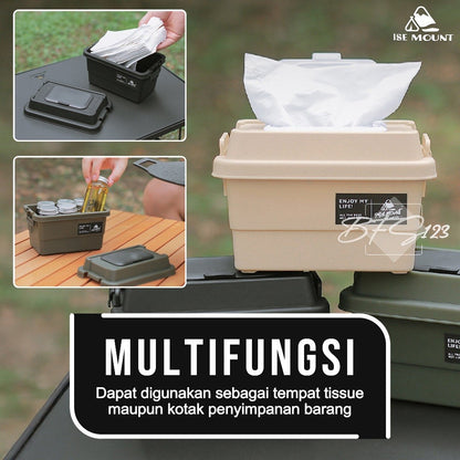 ISE MOUNT Tempat Tissue + Box Organizer Outdoor 1.1L Kotak Storage Serbaguna Camping Outdoor