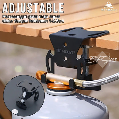ISE MOUNT Bracket Gantung Gas Kaleng Canister Hicook Outdoor Clamp Meja Kuat Anti Slip Camping Outdoor