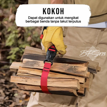 Tali Pengikat Barang Outdoor Tali Webbing Nylon 0,6-1,5 Meter Tali Strap Barang Camping Outdoor Hiking