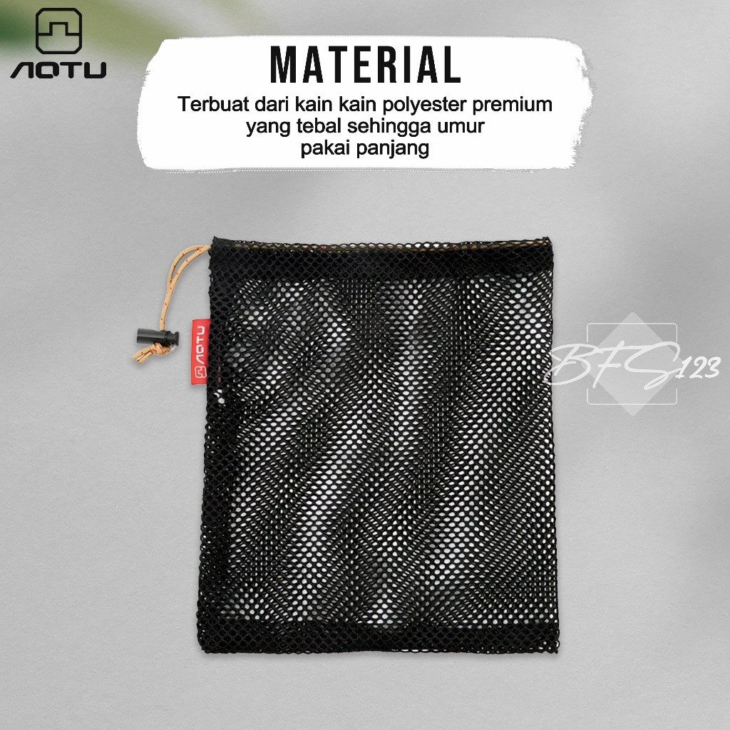 AOTU Mesh Bag Tas Jaring Serbaguna 20x29cm Travel Camping Hiking Storage