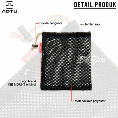 AOTU Mesh Bag Tas Jaring Serbaguna 20x29cm Travel Camping Hiking Storage
