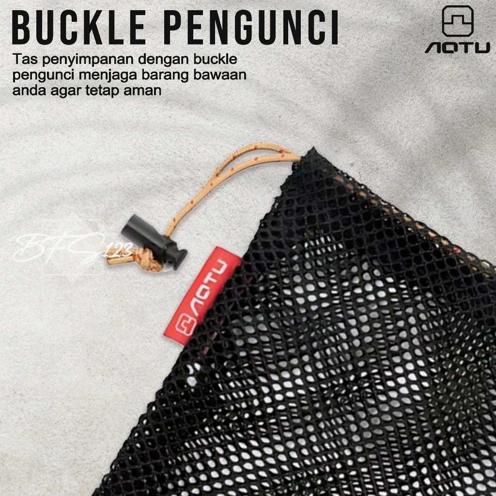 AOTU Mesh Bag Tas Jaring Serbaguna 20x29cm Travel Camping Hiking Storage